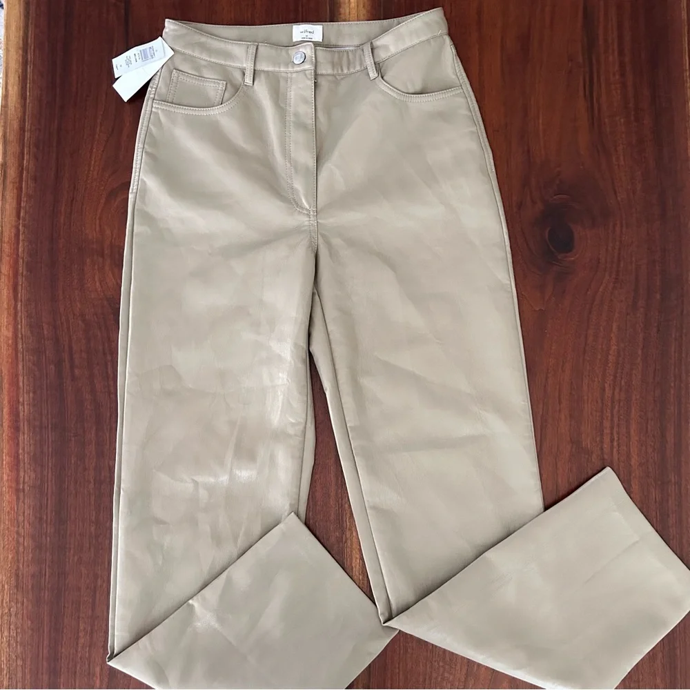 Wilfred Melina Pant Vegan Leather Dry Sage Size 10 NWT